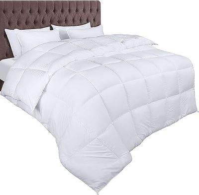 Utopia Bedding Dekbed 240x260 cm, 370 GSM Microvezel Dekbed met hoeklabels - Boos gestikt donzen alternatief Dekbed (Wit)