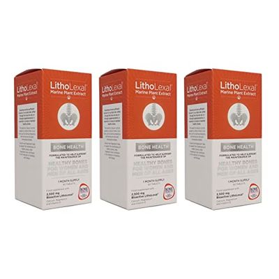 LithoLexal Bone Health 180 Tablets (3 Month Supply) Food Supplement, containing Plant-Based Calcium, Magnesium and Vitamin d