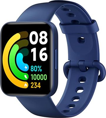 Xiaomi POCO Watch (Bleue), Mesure SpO2, Rythme Cardiaque, écran AMOLED de 1,6", GPS, résistance à l'eau ATM, Bleu, Version Italienne