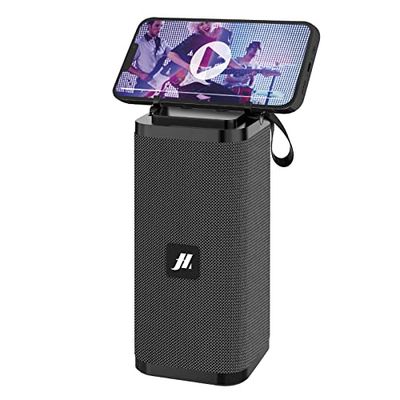 MUSIC HERO SBS Haut-Parleur sans Fil Band 6W, Haut-Parleur Portable avec Ports Micro SD, clé USB et câble AUX, Support pour téléphone, câble de Chargement Inclus, Noir