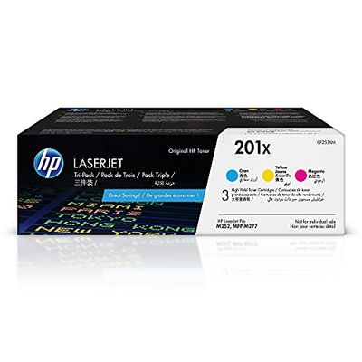 HP 201X CF253XM, Multipack da 3 Toner Originali HP da 2300 Pagine, Compatibile con le Stampanti HP LaserJet Pro M252, MFP M277, Tricromia