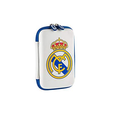 Real Madrid Astuccio tecnologico con Cerniera Bianco con Stemma Colori