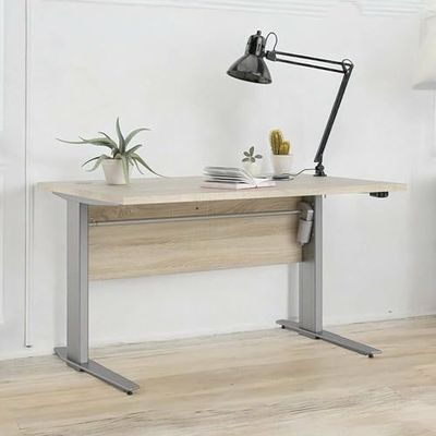 Dmora - Bureau Philomene, Pupitre Polyvalent, Table de Bureau pour PC, Plan de Travail, 120x80 h75 cm, Gris et Chêne