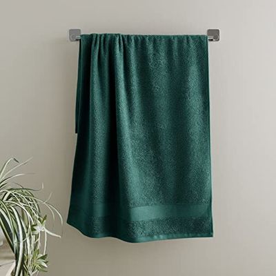 Catherine Lansfield Serviette de Bain antibactérienne 500 g/m² en Coton Doux et Absorbant Vert forêt