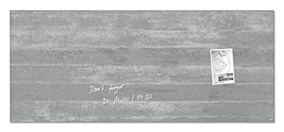SIGEL GL248 Lavagna magnetica in vetro premium, superficie lucida, 130 x 55 cm, montaggio facile, grigio, Artverum
