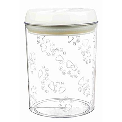 TRIXIE food and snack tin - airtight seal - keeps food fresh - protects against moisture - dishwasher-safe - 1.5 litre capacity - ø 12 x 17.5 cm - transparent/white - 24664