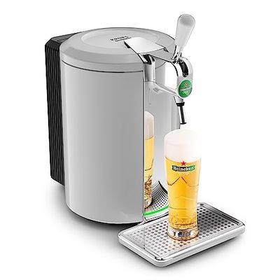 Krups Beertender Máquina de cerveza a presión, Barriles de 5 L, Marcas del grupo Heineken, Indicador luminoso, Temperatura y espuma perfectas, Cerveza fresca, Fácil instalación, Compact VB452E10