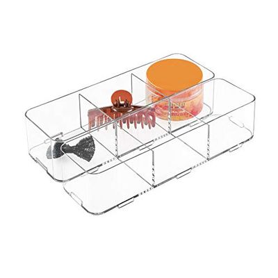 iDesign 41610 Clarity Interlocking Drawer Organizer/Storage for Soap/Cosmetics/Beauty Products, Clear, X-Large