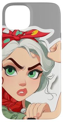 Femme Forte avec Foulard Rouge Coque pour iPhone 15 Plus