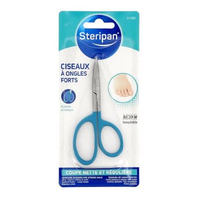 Steripan - Ciseaux à Ongles Forts - Coupe Nette et Régulière - Acier Inoxydable - Grands Anneaux