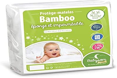 Babysom - Babymadrasskydd | Barnmadrassöverdrag – bambu – 60 x 120 cm – naturfiber – vattentät – mild och andningsaktiv