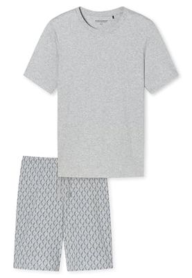 Schiesser kortärmad pyjamas för män, fin, interlock, pyjamasset, gråmel_181171, 56, Gråmel._181171, 56