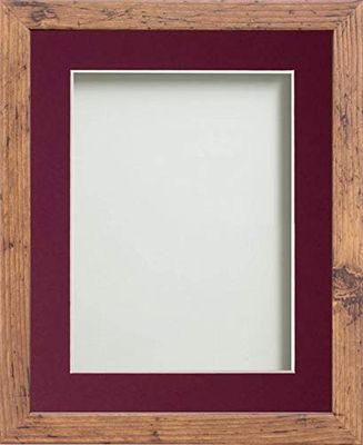 Frame Company Allington Rustic Photo Frame with Plum Mount, 12x12 for 8x8 inch, fitted with perspex