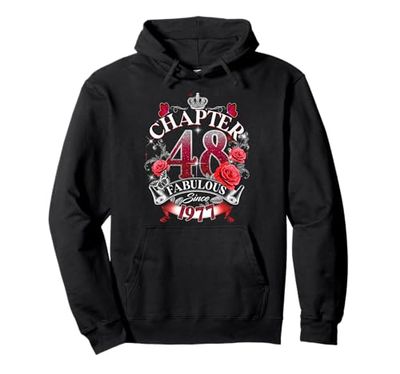 Womens Chapter 48 Fabulous Since 1977 48th Birthday Queen Felpa con Cappuccio