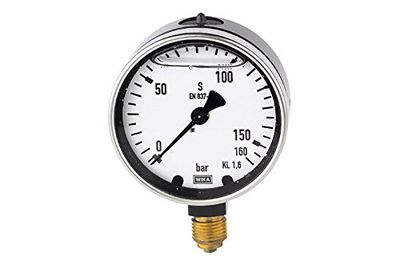 RIEGLER 102198-729 glyzerinmanometer, metallhölje, G 1/2 nedtill, 0–25,0 bar, Ø 100, 1 st.