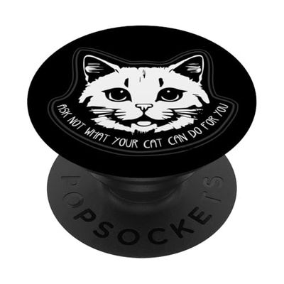 NO PREGUNTE QUÉ GATO KITTY FELIZ SIERVO MEOW PopSockets PopGrip Adhesivo