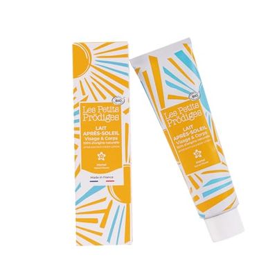 Les Petits Prödiges Lait Après-Soleil VISAGE & CORPS MONOÏ 100ml Bio Hydrate Apaise Rafraîchit Vegan au jus d'Aloe Vera