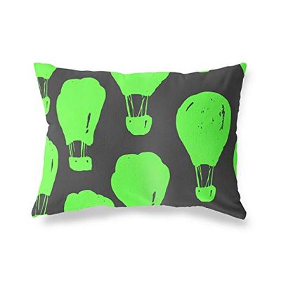 BonaMaison Neon Groen-Rook Decoratieve Kussensloop, Kussenhoezen Bank, Decoratieve Kussenhoesjes, Kussensloop; Sofa, Slaapkamer, Kantoor, Auto 45x60 Cm - Ontworpen en vervaardigd in Turkije