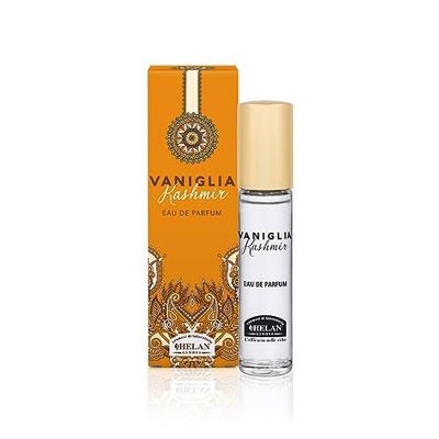 Helan, Vanilla Kashmir, Eau de Parfum Femme, pour la peau du corps, Parfum rehaussé de Bois de Santal et de Vétiver Haïtien doux, 10 ml - Fabriqué en Italie