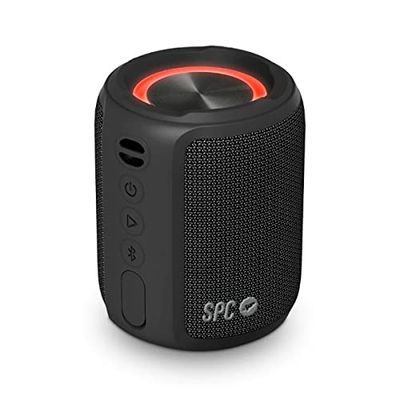 SPC Sound Go – Altoparlante portatile Bluetooth 5.0 con moschettone, compatte, Autonomia 24 ore, potenza 7W, impermeabilità (IPX7), vivavoce, True Wireless Stereo, USB-C, design tessile