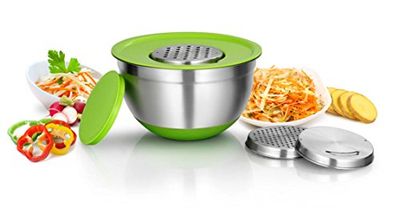 YOKO DESIGN 1260 Râpe et Hachoir Plastique/Acier INOX Vert 13,5 cm
