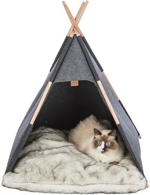 TRIXIE Tipi moderni e accoglienti per cani e gatti, grotta in feltro con fondo antiscivolo - 36278, antracite