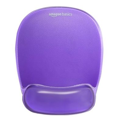 Amazon Basics Mouse Pad with Gel Crystal Wrist Rest, Purple, Rectangular, 1 count