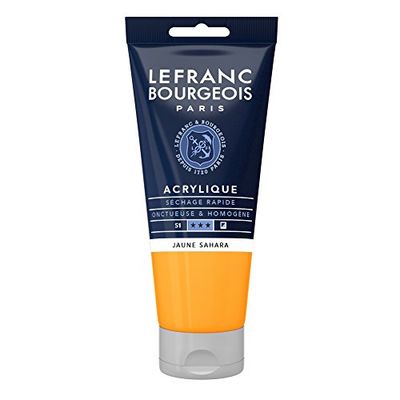 Lefranc Bourgeois Acrílico, amarelo Sahara, tubo de 80 ml