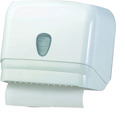 'Distributeur Distributeur Papier Serviettes Blanc à Mur Universal pour Feuilles ou Rouleau (diamètre Max Rot. Ø155 mm)