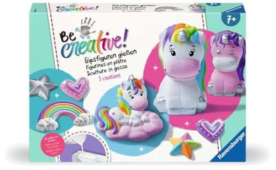 Ravensburger - Be Creative Midi XL: Creazioni in Gesso Unicorni, Gioco Creativo Fai-da-te, Lavoretti Creativi, Infilare Perline, Regalo Bambino e Bambina 7+ Anni