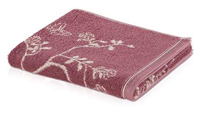 Möve Bohème Flowering branch Towel 50 x 100 cm, Towel - Made in Germany, 85% cotton 15% linen, Mauve/Nature