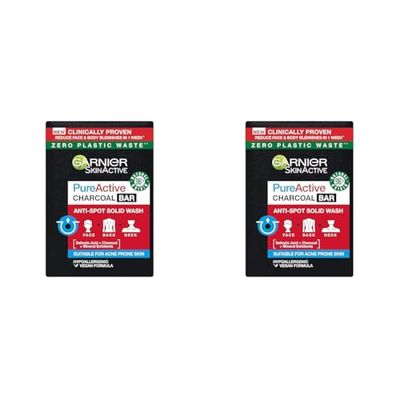 Garnier Pure Active Charcoal Bar (Pack of 2)