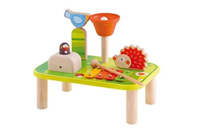 Mini Mesa Musical | Trudi by Sevi | Instrumentos Musicales de Juguete para Que los niños aprendan a Tocar. | 28x23x18cm | Instrumentos Musicales de Madera | Modelo 82807