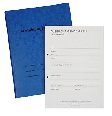 Ausbildungsnachweisblock, für drei Jahre, 3 Blöcke und stabiler Sammelhefter: tägliche Eintragungen (Montag - Samstag), pro Woche 1 Seite