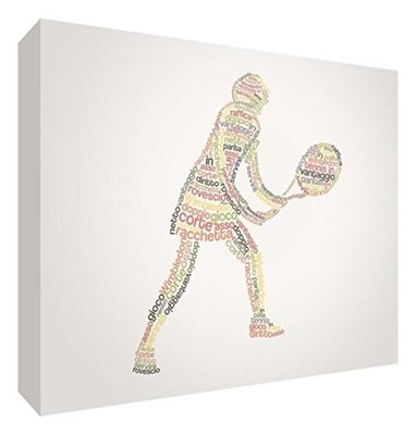 Feel Good Art tennisgirl2436 – 01IT tenista con Marco sobre Lienzo confeccionada Panel Frontal Pieno Dibujo Moderno motivador