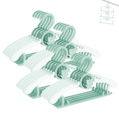 HGYZE Perchas de Armario de bebé, ultrafinas, Antideslizantes y Extensibles, para Ropa de recién Nacido, 20 Unidades, Regalo Verde, Percha Ajustable para niños y niñas