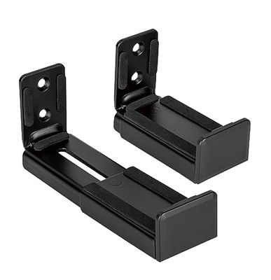 RICOO Soporte para Barra de Sonido, LH067 Soporte Universal de Altavoz para Pared para la mayoría de Las Marcas, Profundidad Ajustable, Conjunto de 2, Negro.