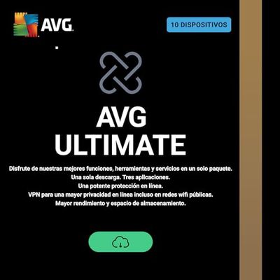 AVG Ultimate 2025 | Antivirus 10 Dispositivos | 1 Año | Descarga digital