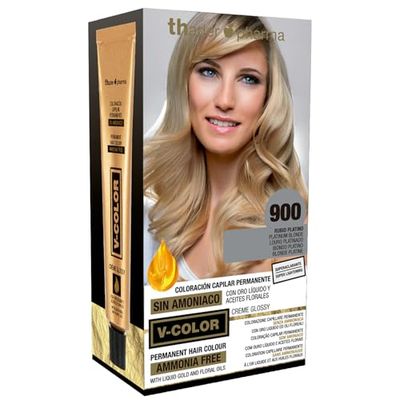 Thader TH Pharma Kit colorant sans ammoniaque pour une odeur agréable avec Liquid Gold, Couleur 900 Blond Platine (superaclarante)