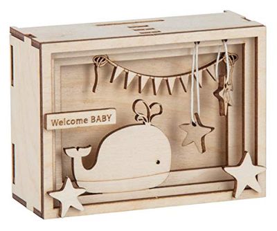 Rayher Box Regalo Legno 3D Baby, FSCMixCred, Naturale, 11,5x8,5x5cm