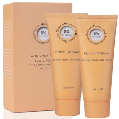 8% - Set Crema Piedi e Mani Idratanti e Riparatori - Kombucha, Acido Ialuronico e Niacinamide - Tutti i tipi di pelle - Senza parabeni, solfati - 2x100g