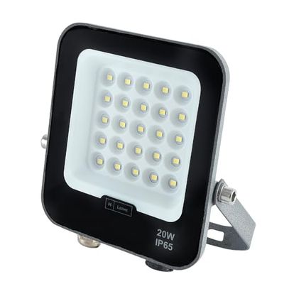 Projecteur LED 20 W, couleur 4000 K, idéal pour l'éclairage extérieur et une utilisation décorative dans les jardins et les terrasses.