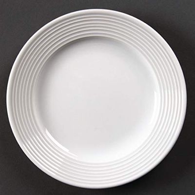 Olympia U089 Lot de 12 assiettesà bords larges Blanc