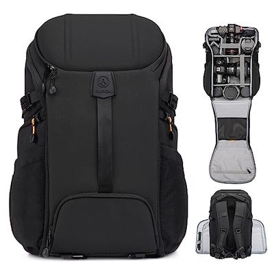 TARION Zaino fotografico grande con doppia apertura laterale scomparto per laptop da 15,6"copertura impermeabile per la pioggia zaino da fotografia professionale nero HX-L