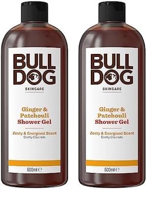 BULLDOG SKINCARE - Ginger and Patchouli Shower Gel | Zesty and Energising Scent | 500 ml (Pack of 2)