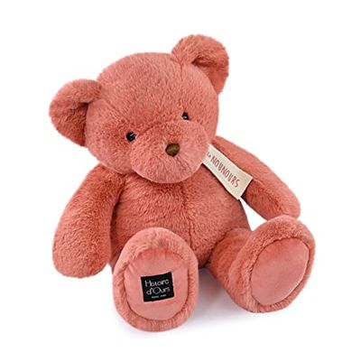 Histoire d'Ours - Grande Peluche Ours - Le Nounours - Rose Praline - 40 cm - Grosse Peluche Super Douce à Caliner pour les Enfants - Idée Cadeau de Naissance Bébé, Noël et Anniversaire - HO3233