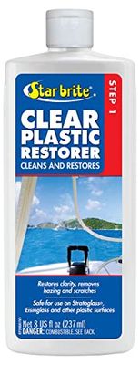 Star Brite Clear Plastic Restorer Step 1 Soluzione per il Rinnovo di Superfici di Plastica Trasparenti - 237 ml, 8.5 fl oz