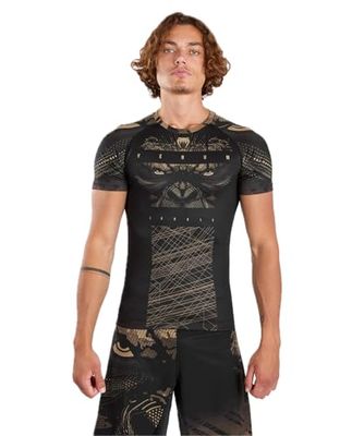 Venum VENUM-05077-228-L, Jungle Rashguard a Maniche Corte Unisex Adulto, Nero o Sabbia, L