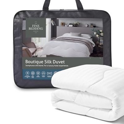 The Fine Bedding Company - Boutique Silk Duvet - Luxury Bedding - Machine Washable (13.5 Tog, King)