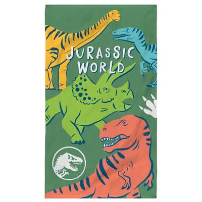 Quatro - Asciugamano da bagno e da spiaggia per bambini, 100% cotone, Oeko-TEX | 70 x 120 cm, stampa per ragazzo, cachi